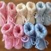 Babytofflor 50% angora - Stickbeskrivning