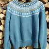 Blå Skimmer pullover cardigan Bohus Stickning - Blue Shimmer dark blue mc pullover/cardigan kit english instruction