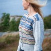 Blå Randen pullover cardigan Bohus Stickning