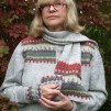 Gröna Ängen hat, tam, scarf Bohus Stickning - The Green Meadow patterned scarf kit english instruction