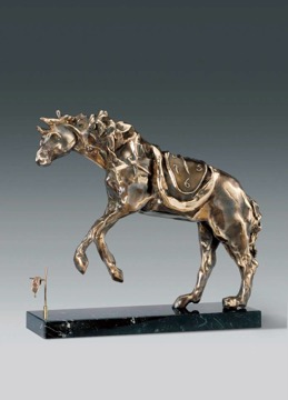 "Horse Saddled with Time" Brons, Upplaga 8 ex. 141 cm hög.
