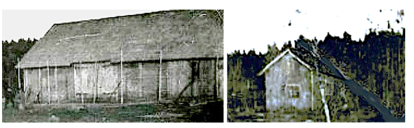 Detalj ur foto från 1930 - bostadshuset här förhöjt.