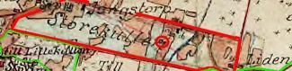 Stugan finns med på 1877 års karta nära Lidens bostadshus - rivs 1930.