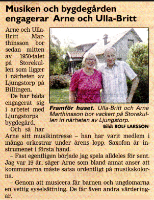 Urklipp från Verna Anderssons samling, Ljungstorp