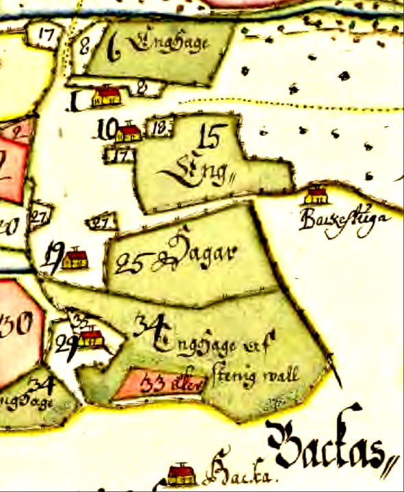 Delförstoring av kartan 1701 - Lanmäteriet Historiska Kartor