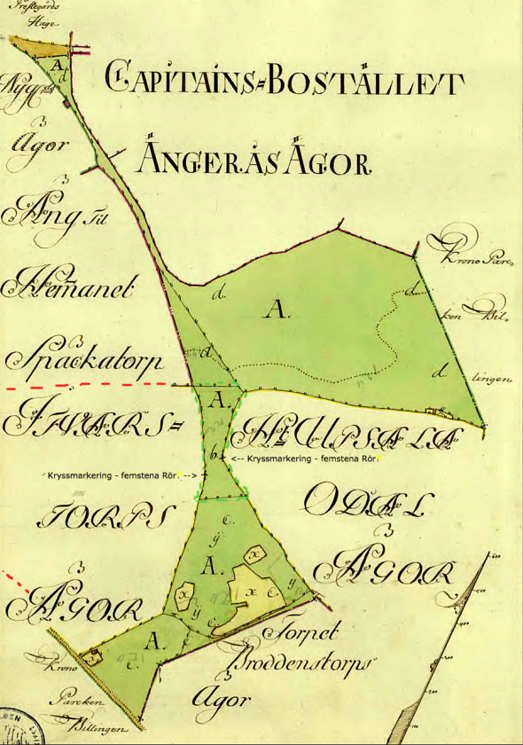 Trakten A. är en rest av Kronoparken Billingen i Kronans ägo efter försäljning av Upsala, Späckatorps och Ifwarstorps ägor. Torpet Broddenstorp låg fortfarande på Kronomark, om än inhägnat och avskilt