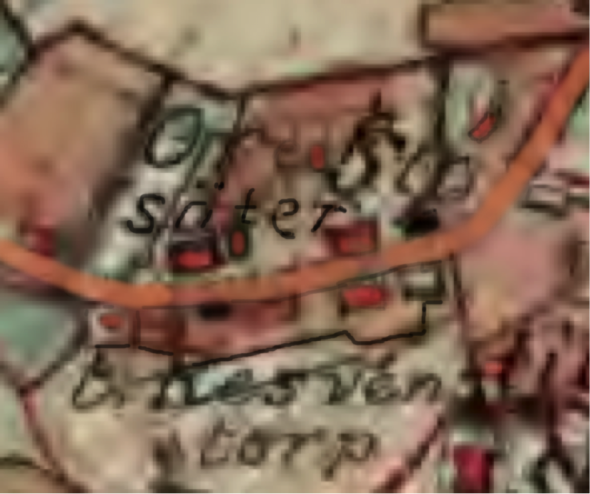 Karta från lantmäteriet Historiska Kartor. Kartan något förtydligad i färgning av Kent Friman, 2014. Karta från lantmäteriet Historiska Kartor. Kartan något förtydligad i färgning av Kent Friman, 2014.