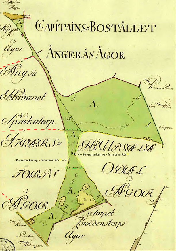 Karta från 1783 efter förfrågan om inhägnad.
