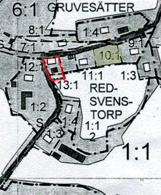 Karta från Gunborg Ferms samlingar, Backen, Ljungstorp,2014.