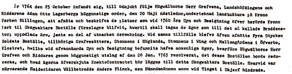 Klicka på texten för större text! Ur artikel av Nils Lann, Ljungstorp i Varnhemsbygden. Renskrivet från karttext för kartan 1764.