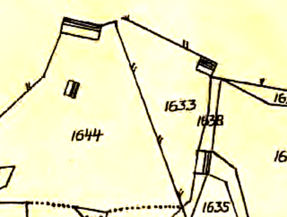 Karta 1844 inför Laga skfitet. Lantmäteriet Historiska Kartor. Delar av soldattorpen Nr 357 och Nr 315.