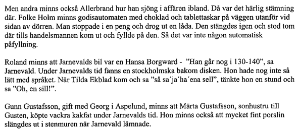 Text ur Varnhemsbygden 2011 - artikel av Verna Andersson & Arne Sträng
