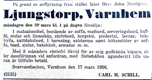 Nordgren auktion 1936