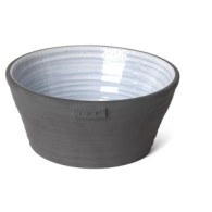 Djup skål i keramik, gråblå från 