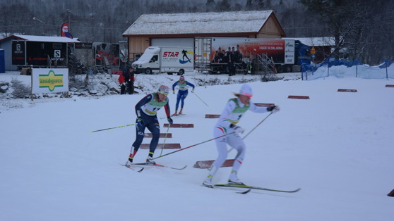 Charlotte Kalla och Ida Ingemarsdotter i sprintfinalen