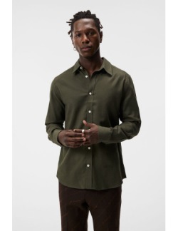 Light Flannel Slim Shirt / Forest Green - S
