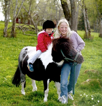Children riding a pony