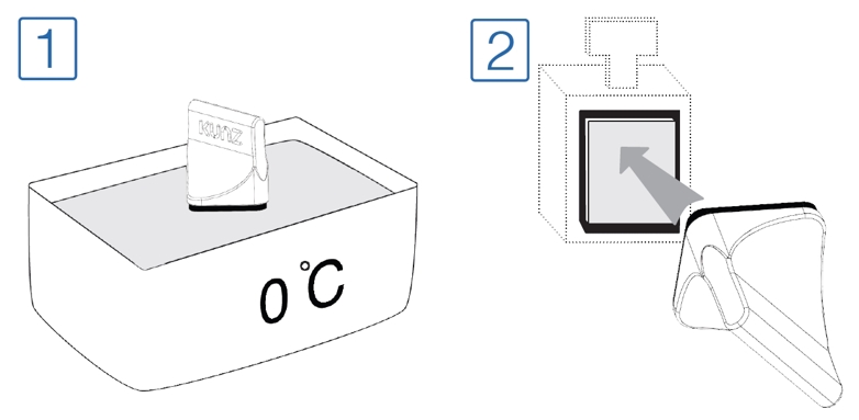 (1) Cool it on a cold surface together with the wax blocks (2) press gently for 10 seconds to cool the wax block (on microtome)