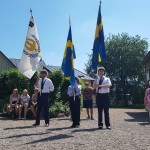 Firande av Sveriges nationaldag i Billesholms Folketspark, Bjuvs Musikkår, Billesholms Musikkår, Skromberga Blåsorkester, Drillgrupper