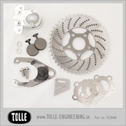 Sprocket brake 2 pistons, complete kit 46 teeth