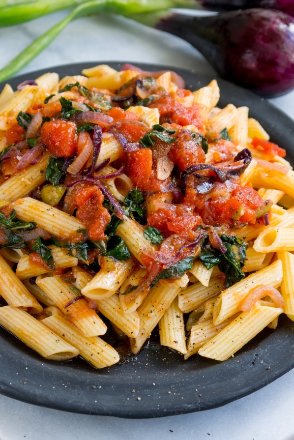 penne putanesca med svartkål penne putanesca med svartkål