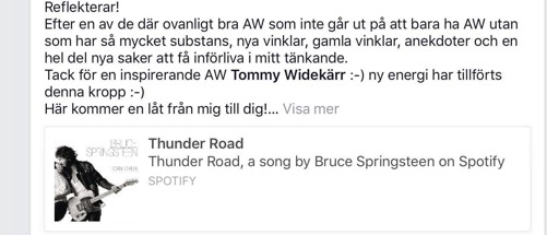 Efter en mycket givande AW i torsdags tillsammans med en gammal god vän fick jag detta meddelande. Då förstod jag att jag helt enkelt måste tillbaka. Efter en mycket givande AW i torsdags tillsammans med en gammal god vän fick jag detta meddelande. Då förstod jag att jag helt enkelt måste tillbaka.