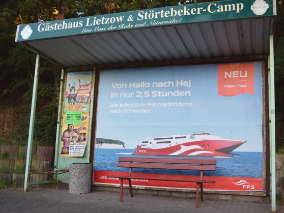 Reklam för den nya färjan på Rügen. Reklam för den nya färjan på Rügen.