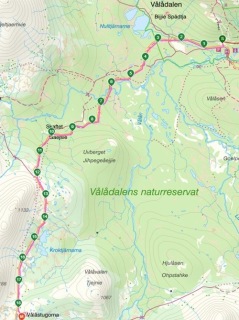 1. Etappe  : Vålådalen - Vålåstugan, 19 km