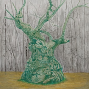 Fat oak, 2018, watercolor on paper, 20,5x20,5cm