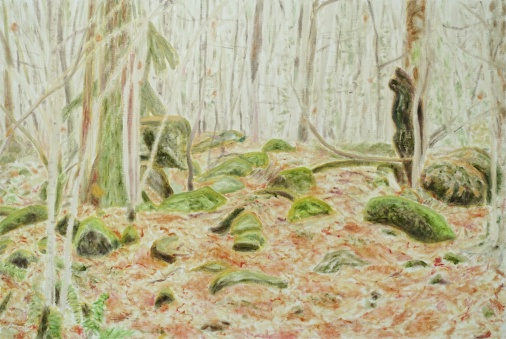 By the path, 2024, oil on canvas, 61x91cm