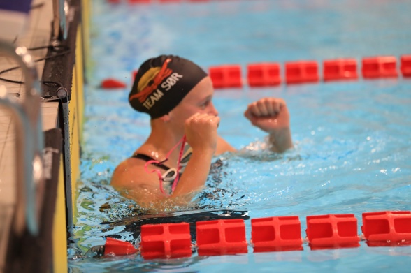 Malene Rypestøl viste i helgen at hun er i bra rute til EM-kortbane. Bilde med tillatelse av North Sea Swim Meet. Malene Rypestøl viste i helgen at hun er i bra rute til EM-kortbane. Bilde med tillatelse av North Sea Swim Meet.