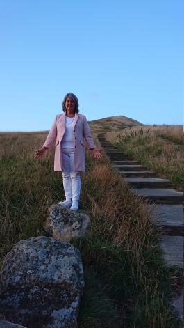 Ann on the Diamond egg in Glastonbury Ann on the Diamond egg in Glastonbury