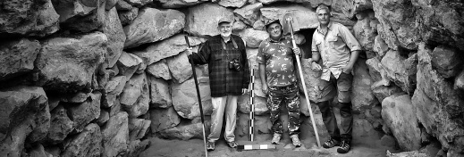 Gregory Areshian, Ashot Philiposyan and Richard Holmgren during excavation at Zorats Karer in Armenia - summer of 2018.