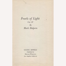 Halpern, Mark: Pearls of light. Vol IV