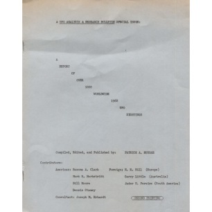 UFO Analysis & Research Bulletin (1969) - 1969 Vol 1 No 04 (special issue), worn, stains, 18 pages, page 18 is a photocopy.
