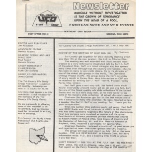 Tri-County UFO Study Group Newsletter (1982) - 1982 Vol 1 No 07