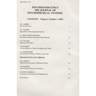 Psychoenergetics. The Journal of Psychophysical Systems (1981-1983) - 1981 Vol 04 No 01 (page 1-88)