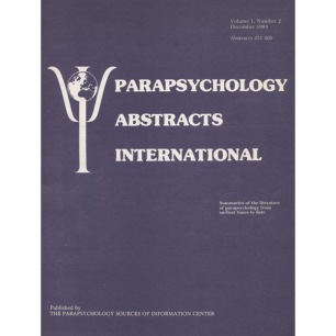 Parapsychology Abstracts International (1983-1987) - 1983 - Vol 1 No 02