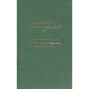 Parapsychological Association Convention : Research in parapsychology 1977