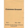 Common Ground (1981-1984?) - No 1 - May 1981