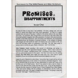 Promises & Disappointments (1994-1995) - Issue One, 32 pages