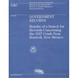 Davis, Richard (ed.): Results of a search for records concerning the 1947 crash near Roswell, New Mexico.