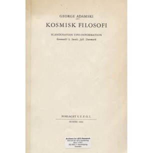 Adamski, George: Kosmisk filosofi - Good. No frontcover. Ex-owners stamp.