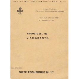 GEPAN: Note Technique No 17. Enquete 86/06 L'Amarante