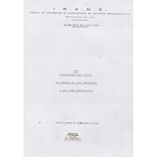 Gaudeau, Claude & Gouzien, Jean-Louis: 1982 Classification des temoins en fonction de leur appartenance a des types psychologiques