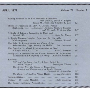 Journal of the American Society for Psychical Research (1975-1978) - Vol 71 n 2 - April 1977