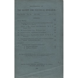 Proceedings of the Society for Psychical Research (1895-1934)