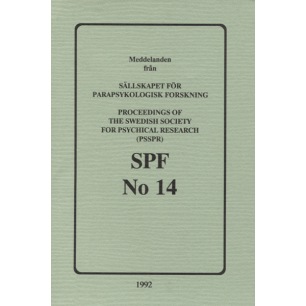 Brusewitz, Göran (red): Meddelande från Sällskapet För Parapsykologisk Forskning; Proceedings of the Swedish Society for Psychical Research (PSSPR) SPF No 14 (Sc)