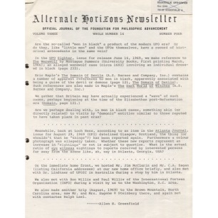 Alternate Horizons Newsletter (1968-1971) - No 16