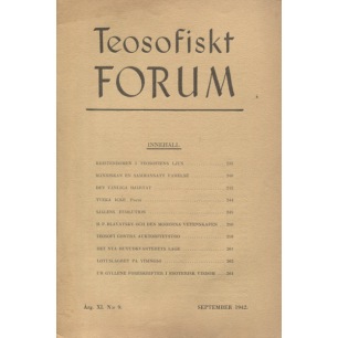 Teosofiskt Forum (1942-1950) - 1942 vol 11 no 09